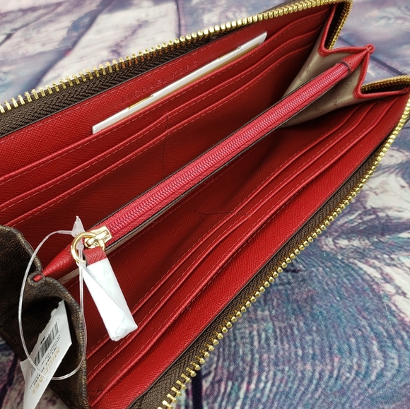 Michael Kors Jet Set Zip Wallet Brown - Picture 4 of 6